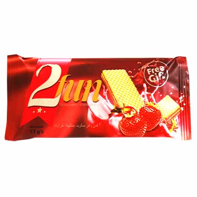 2Fun Strawberry Wafer Biscuit 17g (2 pieces)
